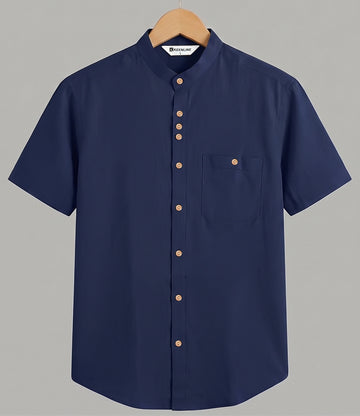 KEENLINE Elite Navy Pure Cotton Shirt – Half Sleeve Power Dressing Essential
