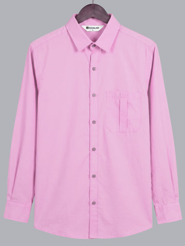 KEENLINE Men’s Oxford Cotton Stylish Pink Full Sleeve Shirt –  Smart Fit Casual & Office Wear