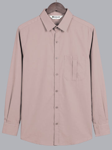 KEENLINE Men’s Classic Beige Oxford Cotton Full Sleeve Shirt – Smart Fit Formal & Casual Wear