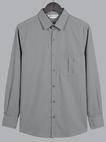 KEENLINE Men’s Premium Oxford Cotton Charcoal Grey Full Sleeve Shirt – Classic Regular Fit