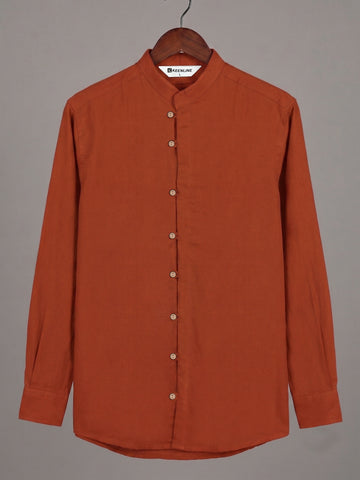 Men’s Mustard Orang Pure Cotton Shirt – Full Sleeve Premium Smart Look