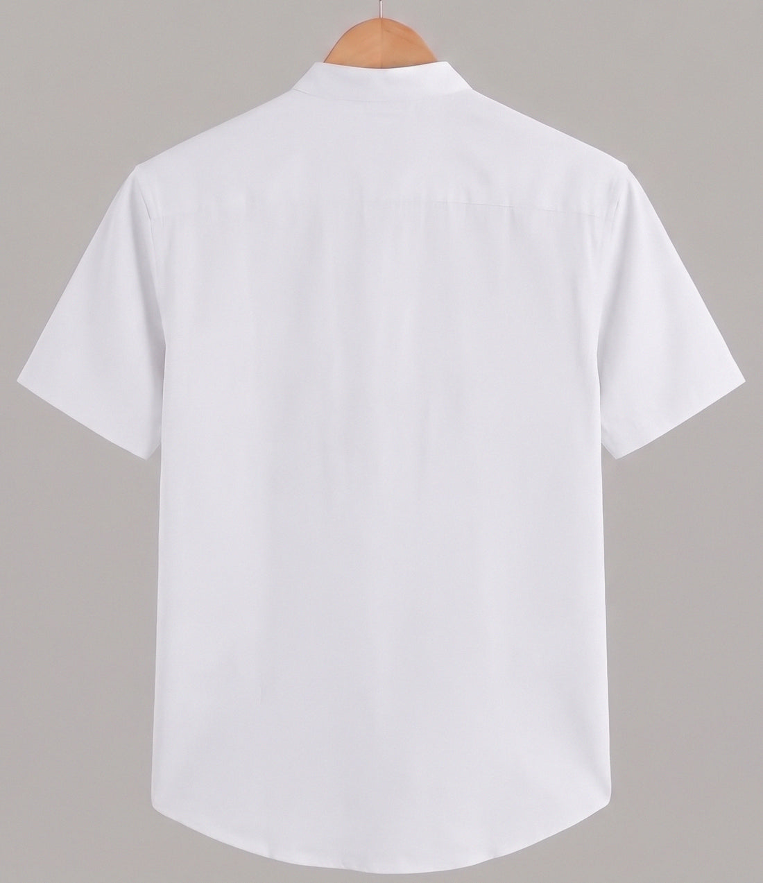 KEENLINE Men’s Elegant White Puer Cotton Mandarin Collar Shirt – Modern Formal Wear