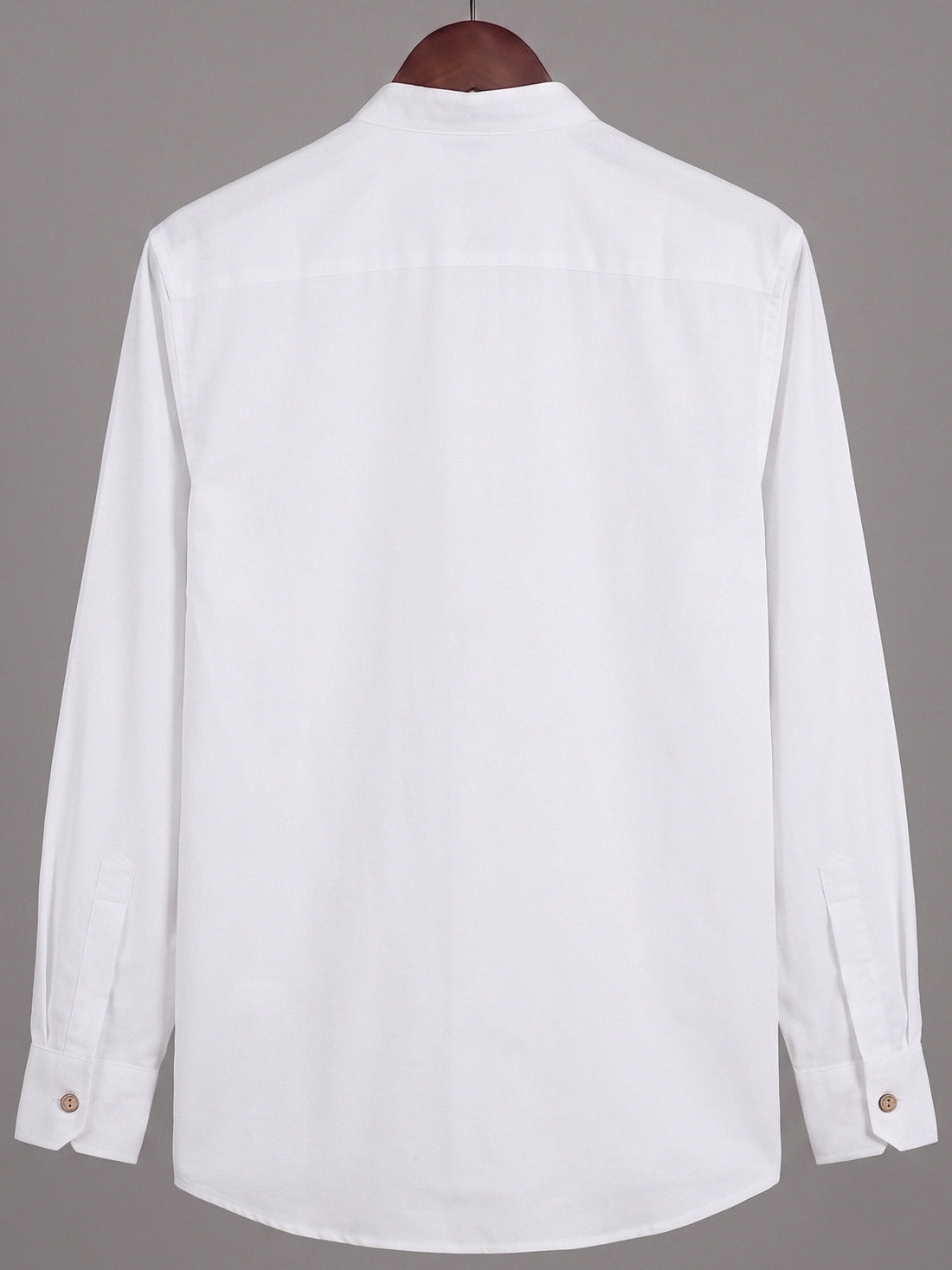 KEENLINE Men's Oxford Cotton White Casual Solid Full Sleeve Cuban Collar Shirt