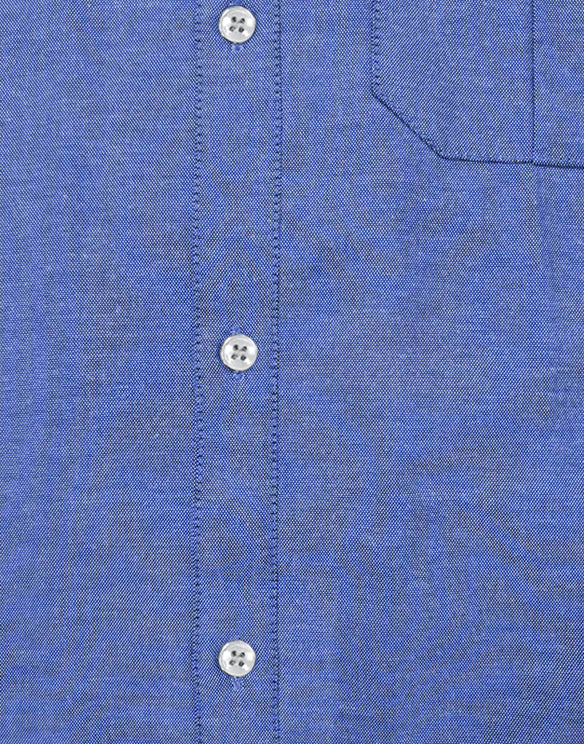 KEENLINE Men’s Oxford Cotton Steel Blue Mandarin Collar Short Sleeve Shirt – Modern Smart Fit