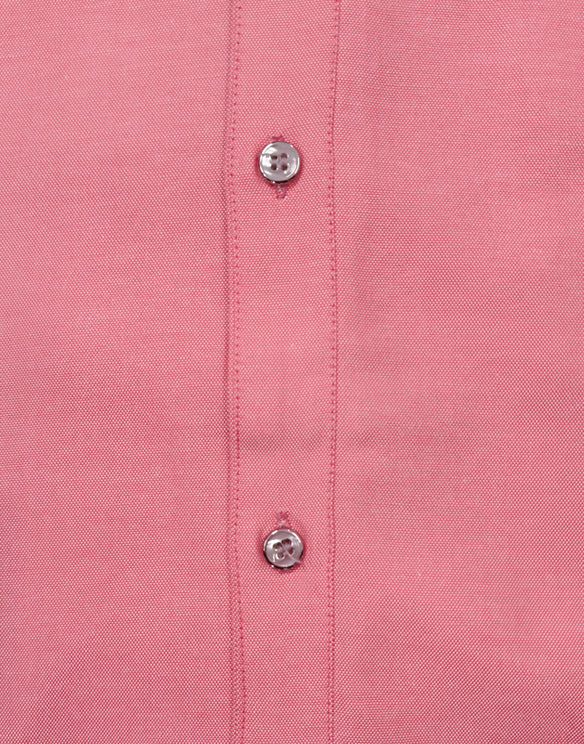 KEENLINE Men’s Oxford Cotton Coral Pink Mandarin Collar Short Sleeve Shirt – Modern Smart Fit