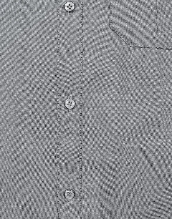 KEENLINE Men’s Oxford Cotton Charcoal Grey Mandarin Collar Short Sleeve Shirt – Modern Smart Fit