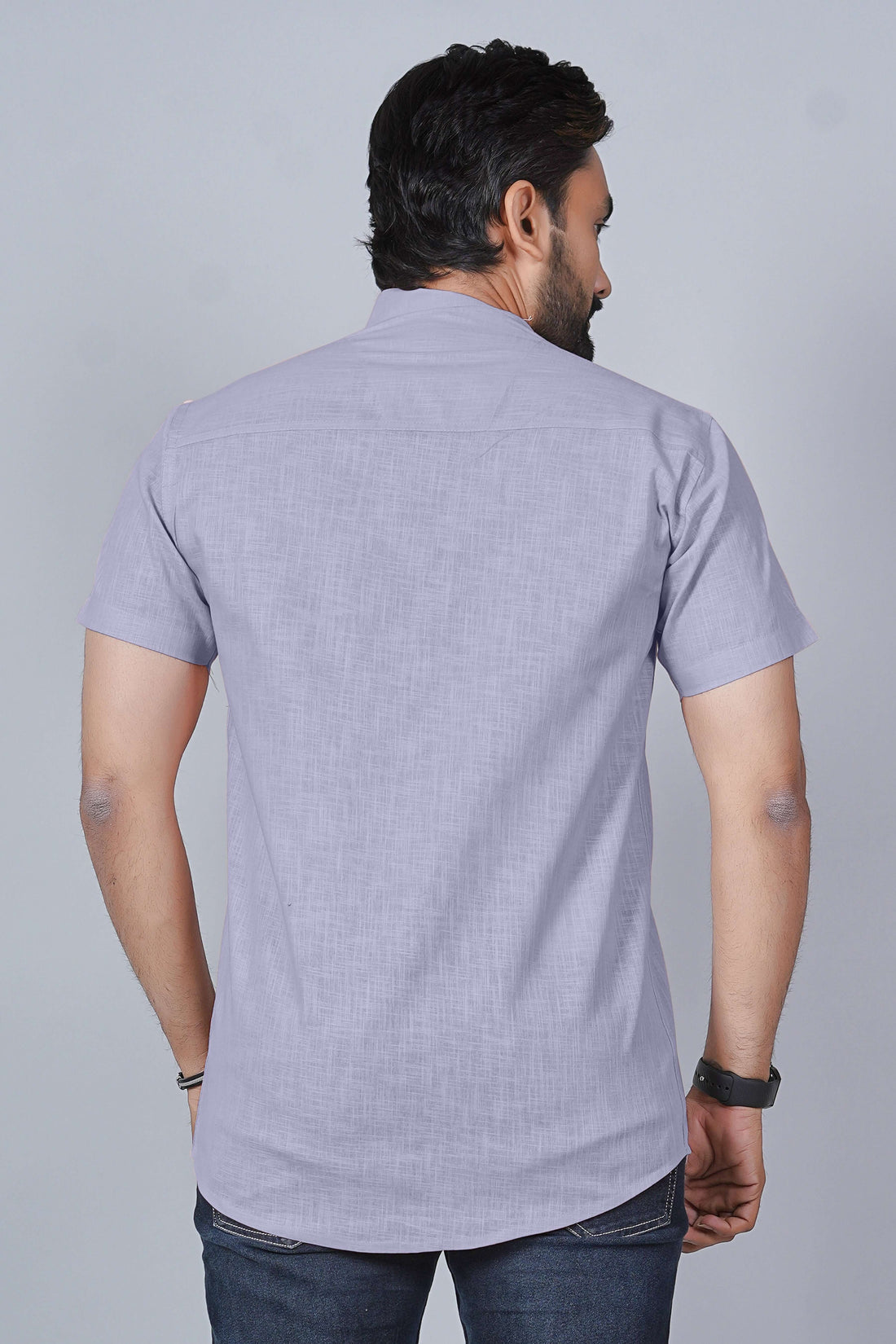 Men’s Lavender Linen Cotton Shirt – Premium Smart Look
