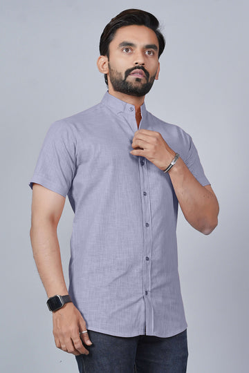 Men’s Lavender Linen Cotton Shirt – Premium Smart Look