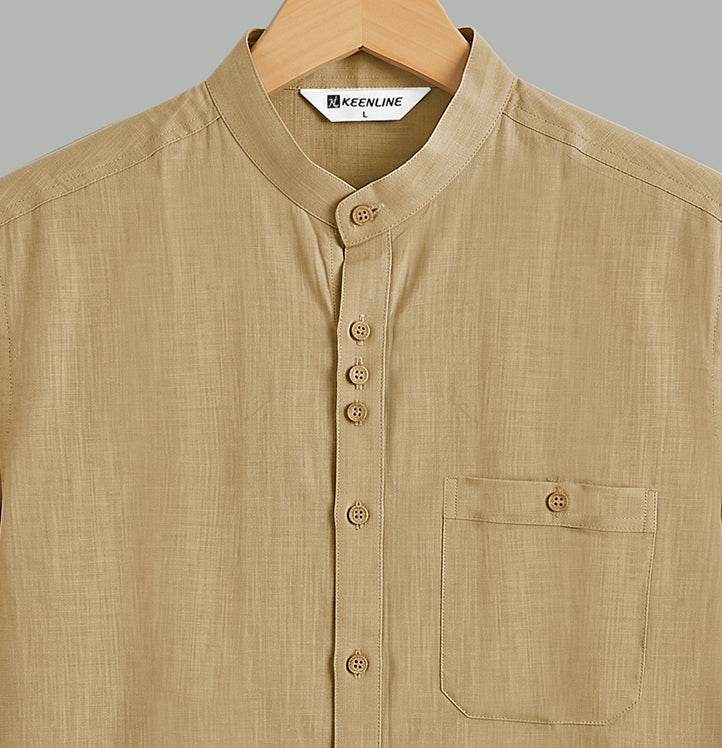 KEENLINE Heritage Linen Cotton Shirt – Short Sleeve Timeless Luxury