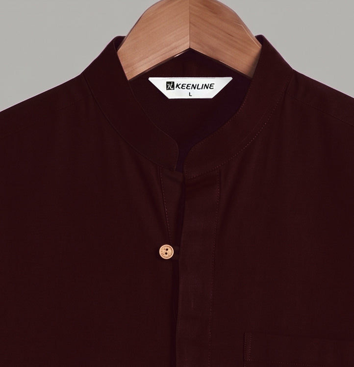 #KEENLINE Pure Cotton Coco Browen Kurta Shirt for Men With Pocket