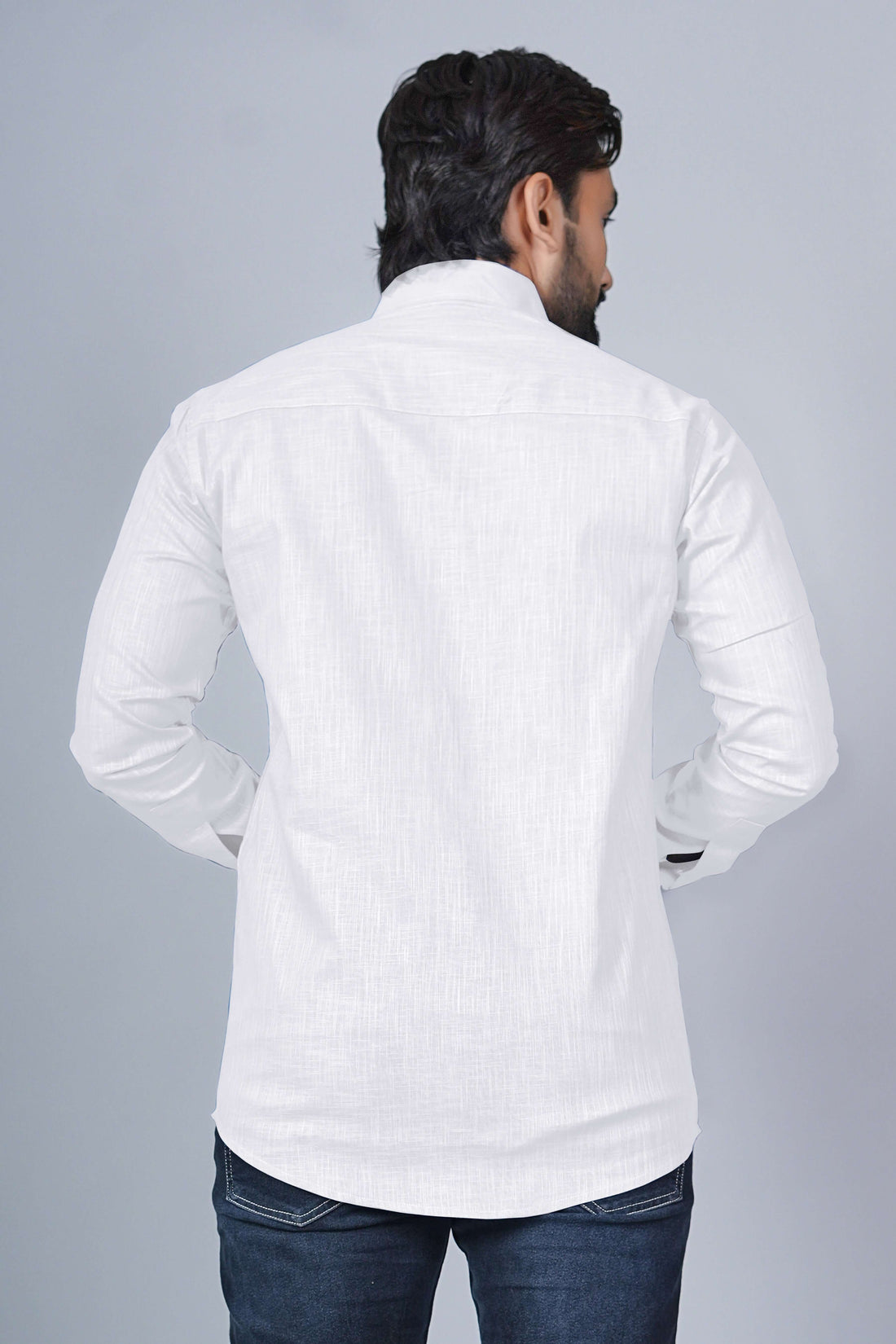 KEENLINE Signature White Linen Cotton Shirt – Full Sleeve Timeless Luxury