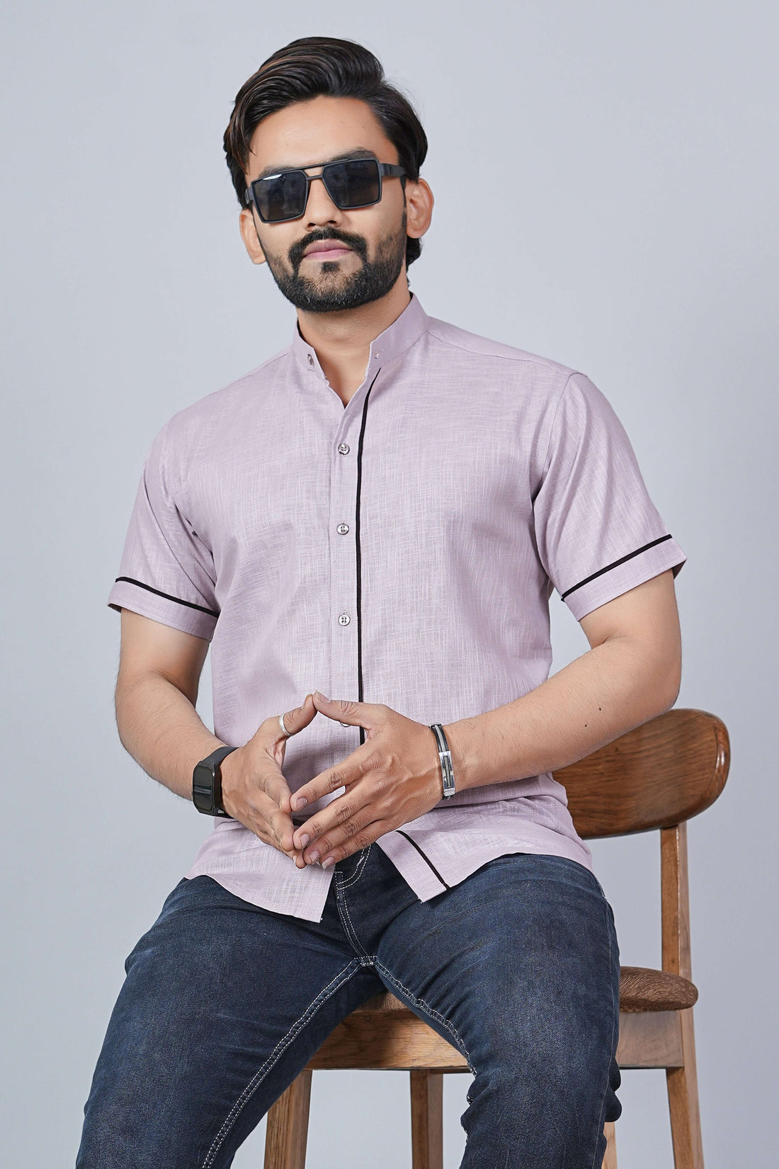 KEENLINE Elite Lavender Linen Cotton Shirt – Designer Finish Smart Luxury