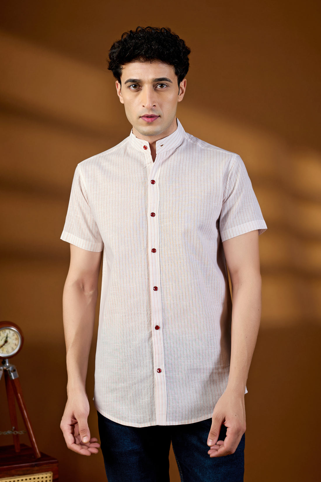 KEENLINE Royal Pinstripe Linen Cotton Shirt – Premium Gentlemen’s Edition