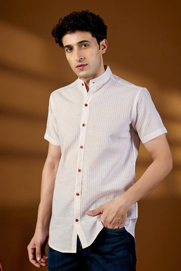 KEENLINE Royal Pinstripe Linen Cotton Shirt – Premium Gentlemen’s Edition